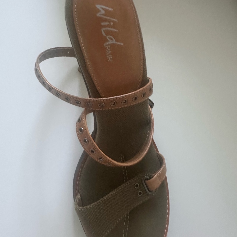 Wild Pair Brown and Tan Strappy high heel Sandals - Picture 2 of 15